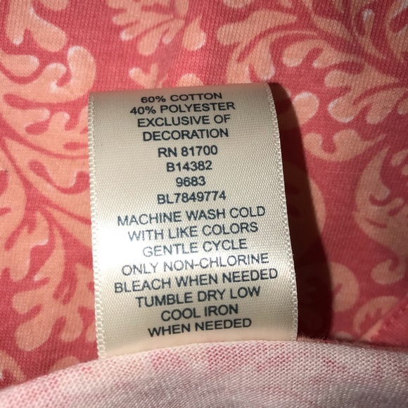 Peach Floral Print Pintucked Tunic Top, Size 2X - Picture 9 of 10